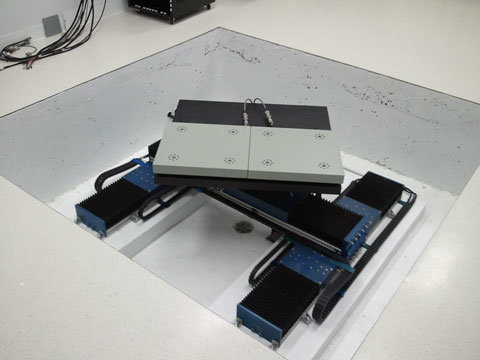 H2W XY-theta multi-axis positioning gantry installed in a floor pit